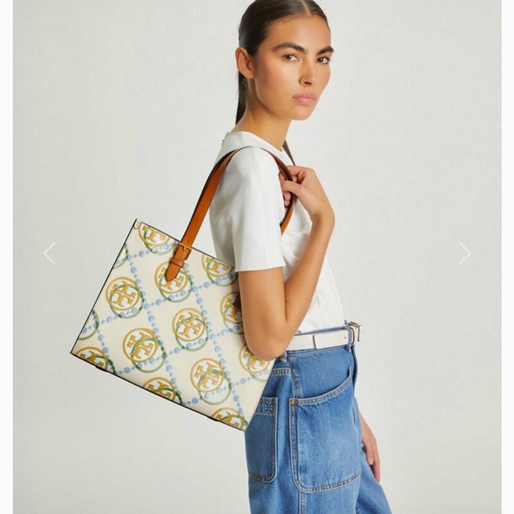 💚  💙Tory Burch Embossed Contrast Tote And Robinson Wallet